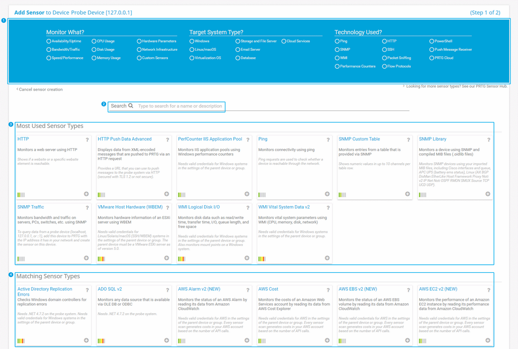Add Sensor Dialog Add Sensor Dialog