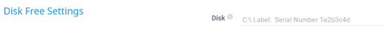Disk Free Settings Disk Free Settings